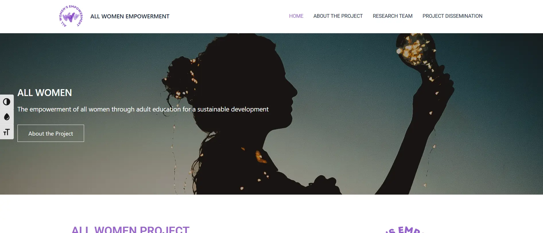 All woman empowerment website banner