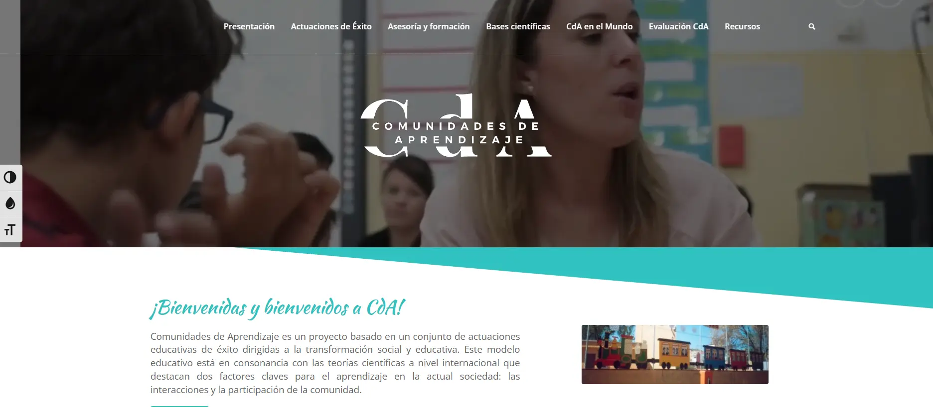 Comunidades de aprendizaje website banner
