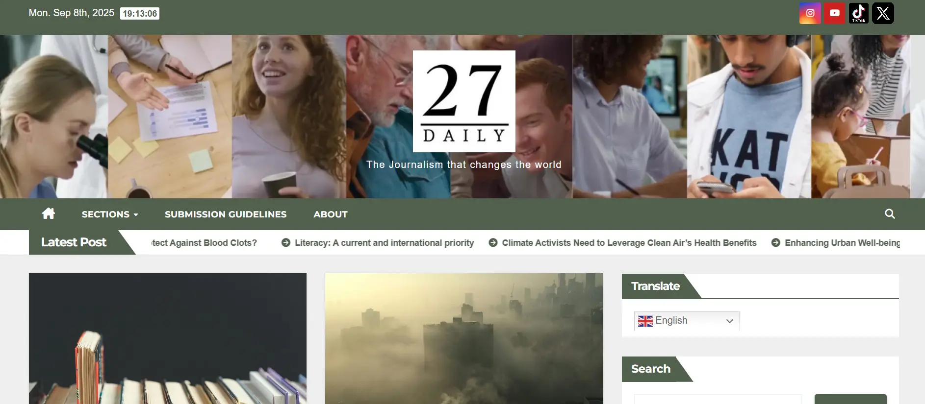 Daily 27 website banner